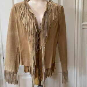 Mix It Suede Leather Fringed Jacket M
